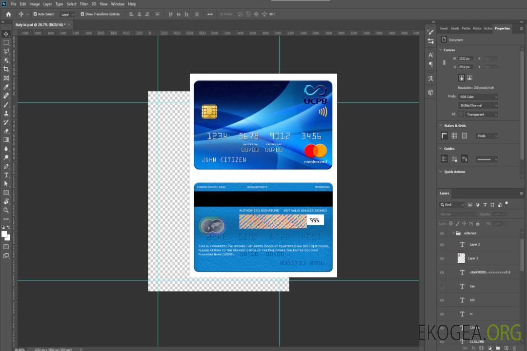 Philippines Carte maîtresse de la United Coconut Planters Bank (UCPB) template